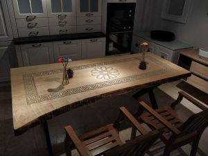 Osmanlı desen oyma Ahşap masa Çalışma masası